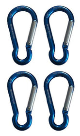 US Stainless 4-piece spring hook close-up shows compact lightweight aluminum design.