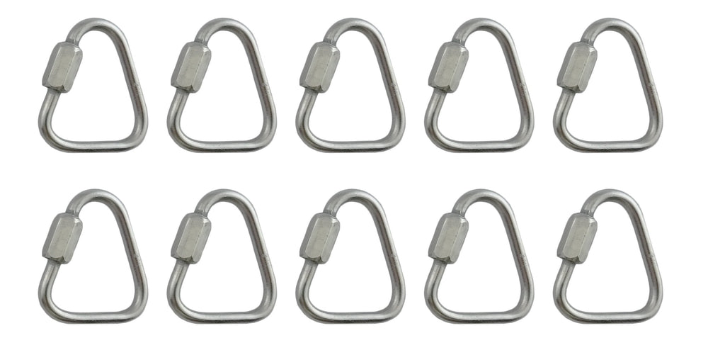 US Stainless Delta Quick Link 1/8 inch close-up, marine-grade 316 stainless for durable connections.