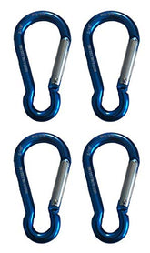US Stainless four-piece aluminum spring hook with carabiner style design for versatile key-chain connections