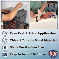USATuff easy peel and stick installation on YETI Haul lid