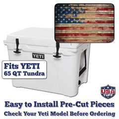 USATuff YETI 65 qt Tundra wrap with proprietary adhesive for weatherproof outdoors