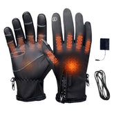 USB Heated Gloves Leather 22cm overview shows a warm-ready design for cold days.