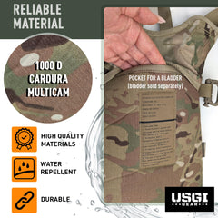 USGI GEAR hydration carrier with 3-liter bladder capacity ready for long trails.
