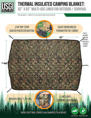 USGI Industries Military Woobie Blanket poncho liner worn for quick-dry warmth on outdoor adventures