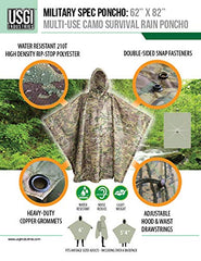Metal grommets on USGI poncho enable multiple secure tie-off options.