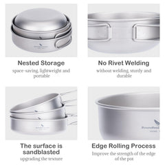 usharedo nesting storage of bowls and pan saves backpack space