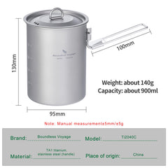 usharedo folding handle titanium pot saves space on hikes
