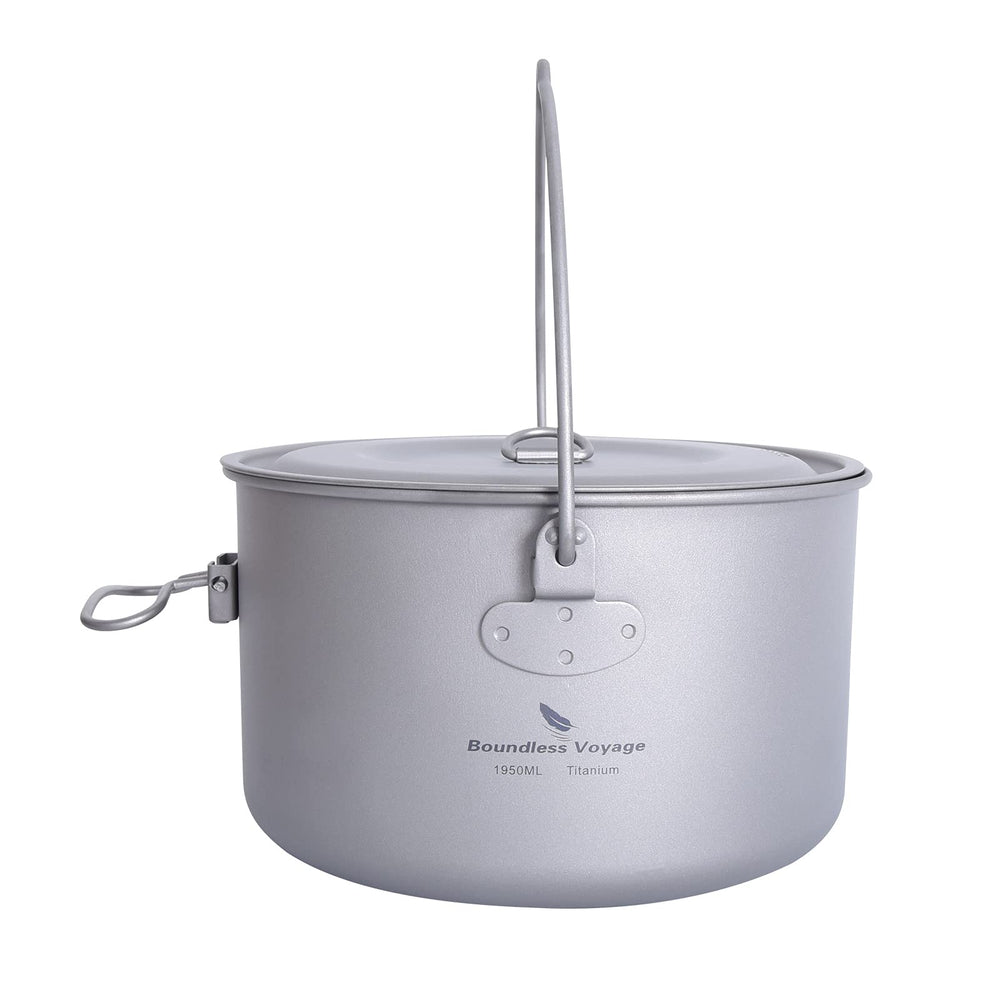 usharedo titanium pot with lid showing rust-free durability for camping meals
