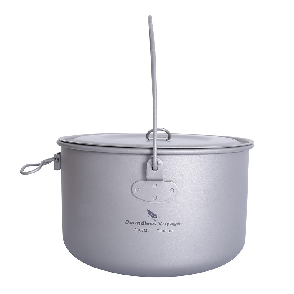 usharedo titanium camping pot with folded handles for compact backpack storage