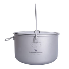 usharedo titanium camping pot with folded handles for compact backpack storage