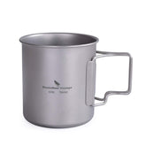 Usharedo titanium coffee mug with folding handle for easy transport