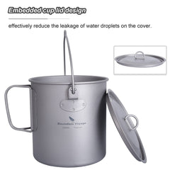 usharedo titanium pot 1300ml folding handle for shared meals outdoors.