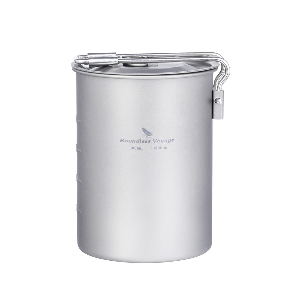 usharedo ultralight 900ml titanium pot with lid for camp cooking