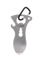 ust Spork Multi-Tool in silver, full assembled, ready for meals and quick repairs.