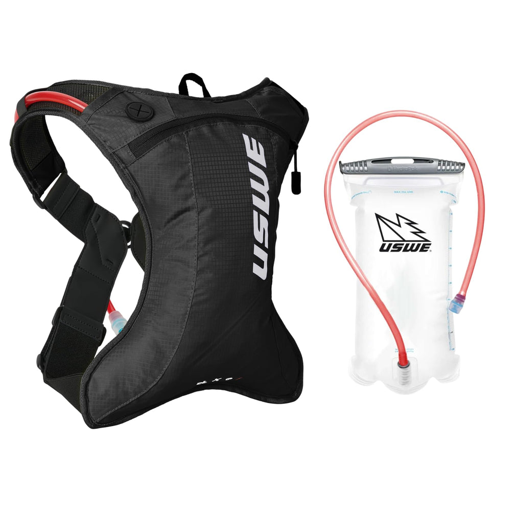 USWE Outlander Moto pack on rough trail provides stable ride.