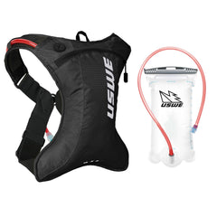 USWE Outlander Moto pack on rough trail provides stable ride.