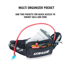 USWE Zulo bounce-free hip belt secures the pack on the hip.