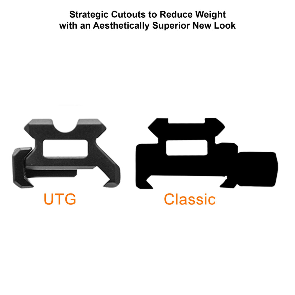 13-slot Picatinny rail on elevated mount