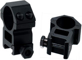 UTG Leapers RGWM-25H4 see-thru mount secures Weaver rails for quick scope mounting.