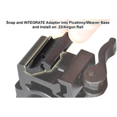 Aluminum UTG adaptor for .22 airgun rails, aluminum construction