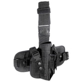 UTG Special Ops Gen II leg holster worn on the right thigh for rapid pistol access.