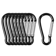 uxcell 8-pack metal spring snap hook carabiner showing compact 2.4-inch design for keys and gear