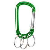 uxcell carabiner clip green front view showing sturdy aluminum construction for everyday carry