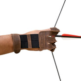 Valhalla Gear three-finger archery glove front view protecting fingers during practice