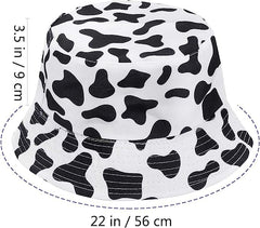 Close-up of cow print design on VALICLUD bucket hat