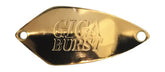 Valkein Spoon Gigaburst 2.8g gold front view shows a compact lure for versatile casting.