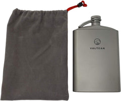Valtcan titanium hip flask secure-cap design prevents spills during travel.
