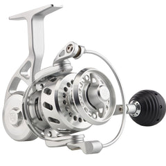 Van Staal VR Series silver spinning reel with sealed body for saltwater durability and smooth drag