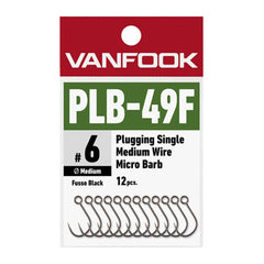 Vanfook PLB-49F Fusso Black hook – hero view showing precision built for mountain stream lures.