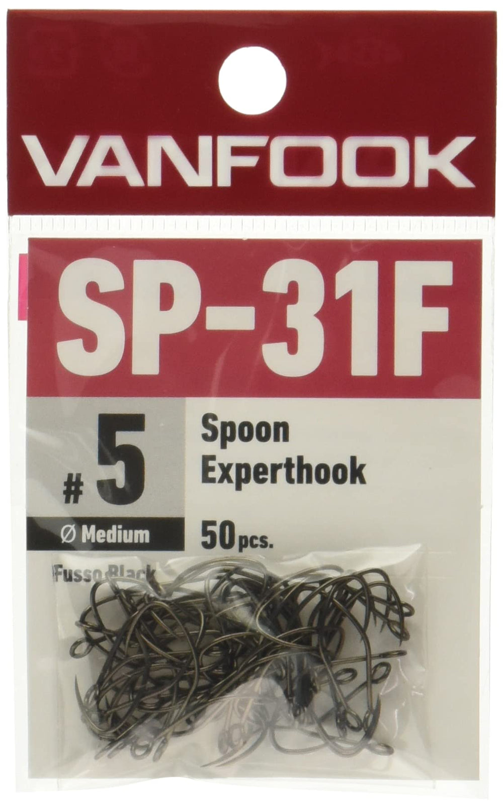 VanFook Spoon Experthook Medium SP-31F Fusso Black front view, optimized for tiny bites in quiet-water trout chases.