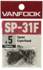 VanFook Spoon Experthook Medium SP-31F Fusso Black front view, optimized for tiny bites in quiet-water trout chases.