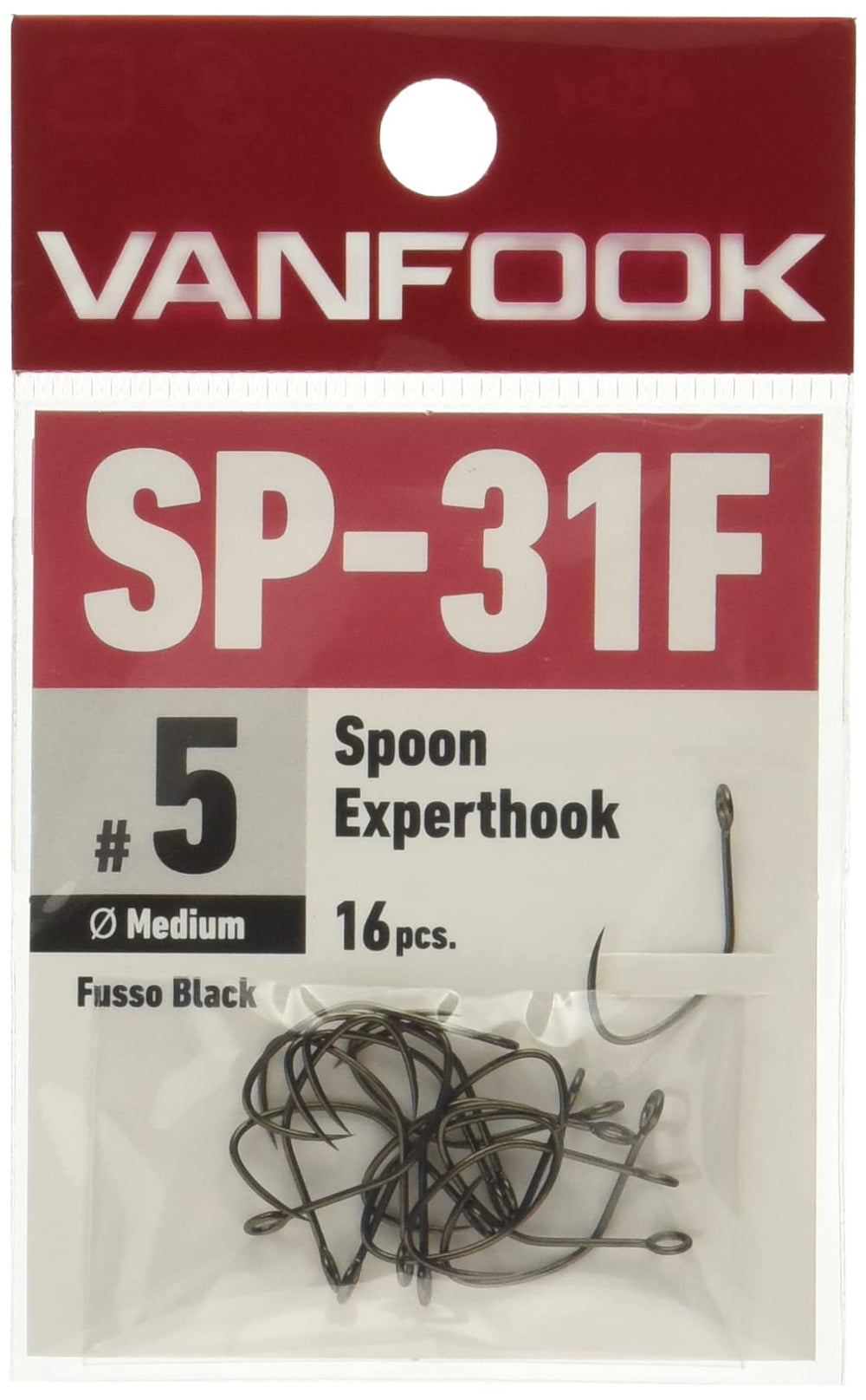 VanFook 38965 Spoon Experthook Medium SP-31F Fusso Black in heroic view enabling precise bite detection