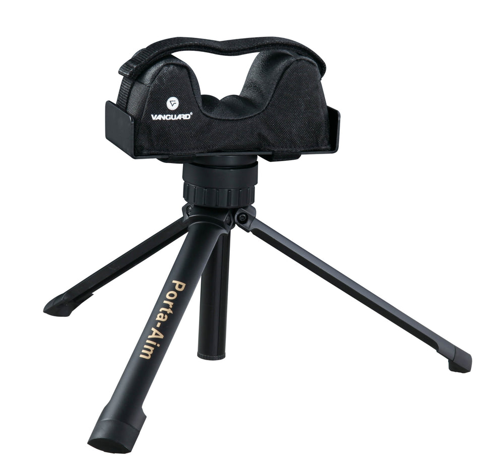 VANGUARD Porta Aim Gun Rest compact base for easy transport and quick setup.