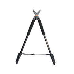 Close-up of Vanguard Scout B62 Bi Pod showing rubber V-shaped yoke