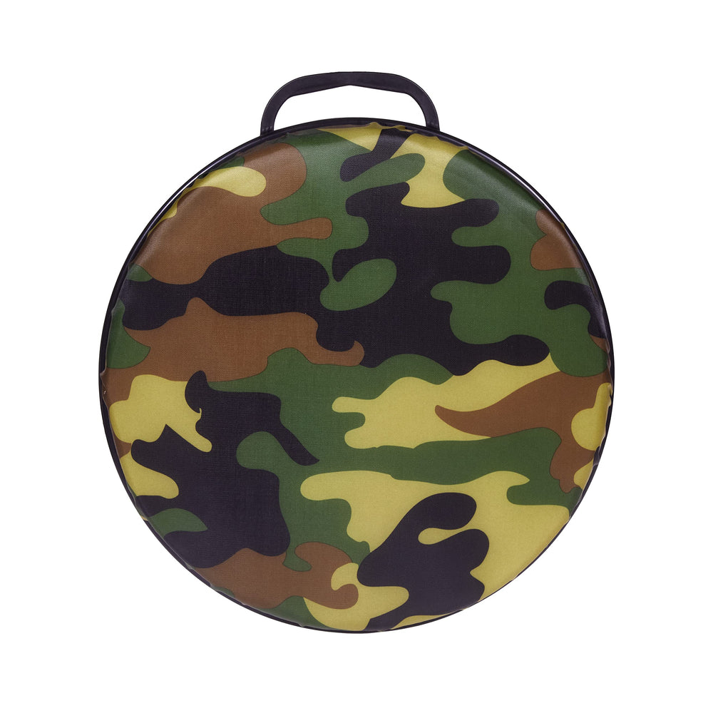 Vanish Camo Swivel Seat Bucket Lid on a standard 5-gallon bucket