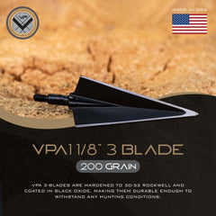 Vantage Point Archery VPA 1 1/8 cutting diameter delivers wide wound channels.
