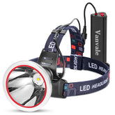 Vanvale headlamp on dark woods provides reliable night visibility for hikes.