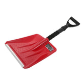 VANZACK retractable snow shovel demonstrates compact storage in a vehicle trunk.