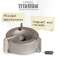 Vargo Triad Titanium Stove closed diameter shows compact transport.