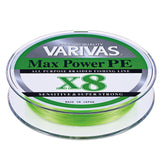 VARIVAS Max Power PE x8 150m spool with bright lime green for depth tracking
