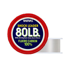 VARIVAS Shock Leader 80lb coating closeup highlighting SP-T durability for rugged battles