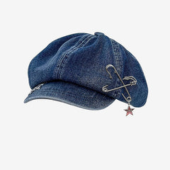 VASTLUCKY washed denim boonie hat with wide brim shields sun