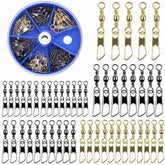 VATEICO 50PCS Fishing Barrel Swivel Snap Kit packaging and contents