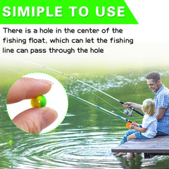 Center hole in foam float for fishing line