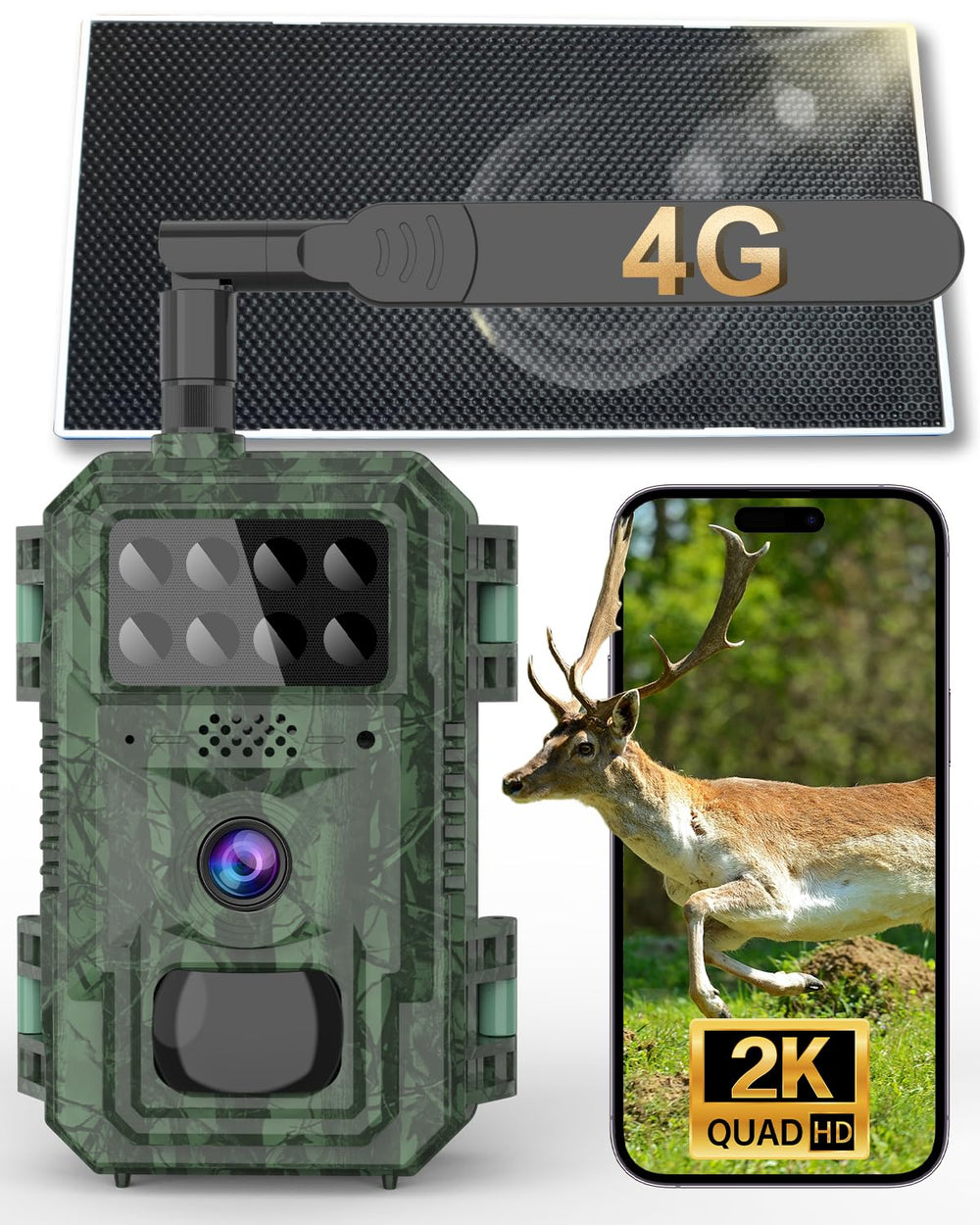 Vatony 4G cellular trail camera front view for remote wildlife scouting.