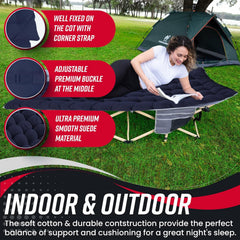 VaygWay blue waterproof bottom pad protects from moisture on grass.